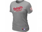 Women MLB Washington Nationals L.Grey Nike Short Sleeve Practice T-Shirt