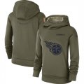 Tennessee Titans Nike Womens Salute to Service Team Logo Performance Pullover Hoodie Olive