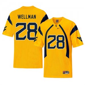 West Virginia Mountaineers #28 Elijah Wellman Gold College Football Jersey