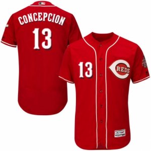 Men\'s Majestic Cincinnati Reds #13 Dave Concepcion Red Flexbase Authentic Collection MLB Jersey