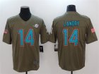 Nike Dolphins #14 Jarvis Landry Olive Salute To Service Limited Jersey