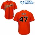 Mens Majestic San Francisco Giants #47 Johnny Cueto Replica Orange Alternate Cool Base MLB Jersey