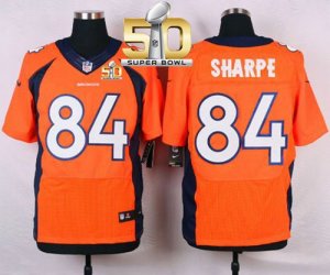 Nike Denver Broncos #84 Shannon Sharpe Orange Team Color Super Bowl 50 Men Stitched NFL Elite Jersey