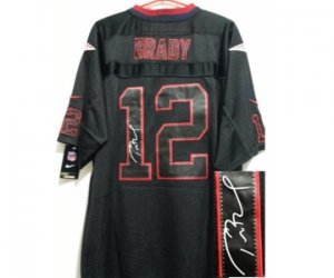 Nike jerseys new england patriots #12 tom brady black[Elite lights out signature]