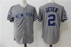 New York Yankees #2 Derek Jeter Gray Retirement Patch Cool Base Jersey