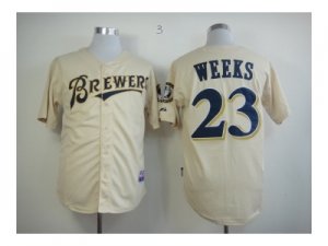 mlb jerseys milwaukee brewers #23 weeks cream