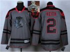 NHL Chicago Blackhawks #2 Duncan Keith Charcoal Cross Check Fashion 2015 Stanley Cup Champions jerseys