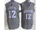 nba Los Angeles Lakers #12 Dwight Howard Grey Jerseys(Revolution 30 Swingman)