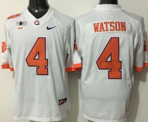 NCAA Clemson Tigers #4 Deshaun Watson White 2016 College Football Playoff National Championship Jersey