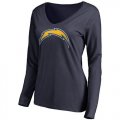 Womens San Diego Chargers Pro Line Primary Team Logo Slim Fit Long Sleeve T-Shirt Navy