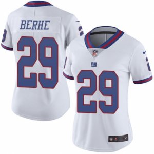 Women\'s Nike New York Giants #29 Nat Berhe Limited White Rush NFL Jersey