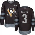 Mens Pittsburgh Penguins #3 Olli Maatta Black 1917-2017 100th Anniversary Stitched NHL Jersey