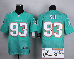 Nike Miami Dolphins #93 Ndamukong Suh green jersey(Elite)(Signature)