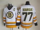 NHL Boston Bruins #77 Ray Bourque all white Throwback jerseys