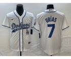 Men's Los Angeles Dodgers #7 Julio Urias Whiteh Cool Base Stitched Baseball Jersey