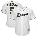 Braves #5 Freddie Freeman White 2018 Memorial Day Cool Base Jersey