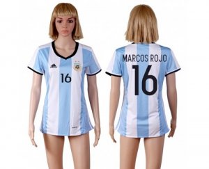 Women\'s Argentina #16 Marcos Rojo Home Soccer Country Jersey