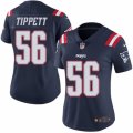 Women's Nike New England Patriots #56 Andre Tippett Limited Navy Blue Rush NFL Jersey