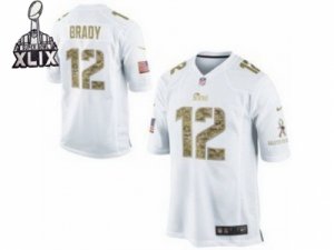 2015 Super Bowl XLIX Nike New England Patriots #12 Tom Brady White Jerseys[game USA]