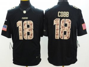Nike NFL Green Bay Packers #18 Randall Cobb Black Salute to Service Jerseys(Limited)