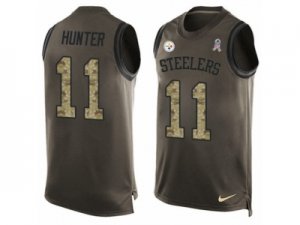 Mens Nike Pittsburgh Steelers #11 Justin Hunter Limited Green Salute to Service Tank Top NFL Jersey