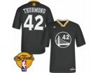 Mens Adidas Golden State Warriors #42 Nate Thurmond Swingman Black Alternate 2017 The Finals Patch NBA Jersey