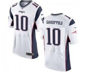 Mens Nike New England Patriots #10 Jimmy Garoppolo Elite White NFL Jersey