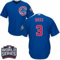 Youth Majestic Chicago Cubs #3 David Ross Authentic Royal Blue Alternate 2016 World Series Bound Cool Base MLB Jersey