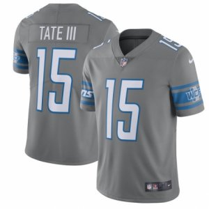 Mens Detroit Lions #15 Golden Tate Nike Steel 2017 Color Rush Limited Jersey