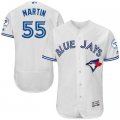 2016 Men Toronto Blue Jays ##55 Russell Martin White 40th Anniversary Flexbase Authentic Collection Player Jersey