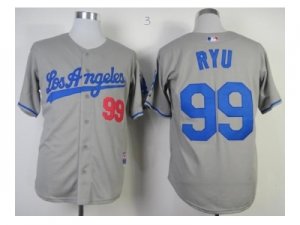 mlb jerseys los angeles dodgers #99 ryu grey[ryu]