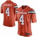 Mens Nike Cleveland Browns #4 Britton Colquitt Game Orange Alternate NFL Jersey