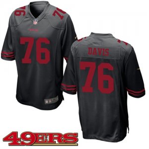 Mens San Francisco 49ers #76 Anthony Davis Black Game Jersey - å‰¯æœ¬ - å‰¯æœ¬