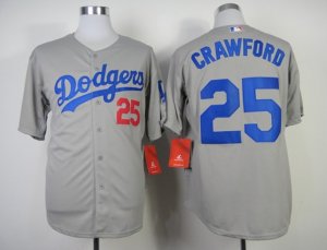 mlb jerseys los angeles dodgers #25 CRAWFORD grey[2014 new]