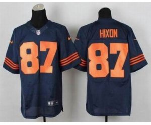 Nike jerseys chicago bears #87 hixon blue[Elite][number orange][hixon]