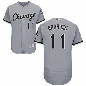 Men\'s Majestic Chicago White Sox #11 Luis Aparicio Grey Flexbase Authentic Collection MLB Jersey