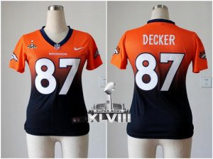 2014 super bowl xlvii nike women nfl jerseys denver broncos #87 eric decker orange-blue[nike drift fashion][second version]