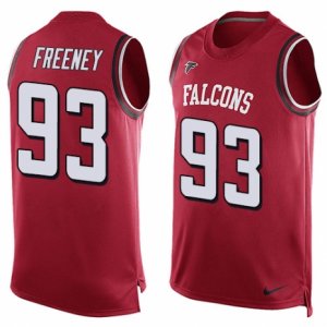 Mens Nike Atlanta Falcons #93 Dwight Freeney Limited Red Player Name & Number Tank Top NFL Jersey