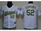 Youth Oakland Athletics #52 Yoenis Cespedes White Jerseys