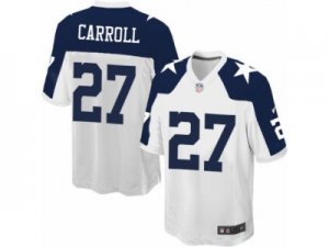 Mens Nike Dallas Cowboys #27 Nolan Carroll Game White Throwback Alternate NFL Jersey