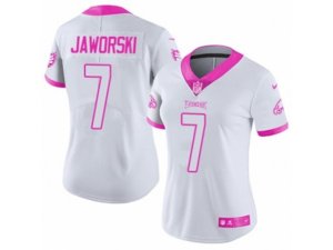 Women Nike Philadelphia Eagles #7 Ron Jaworski Limited White-Pink Rush Fashion NFL Jersey