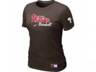 women Philadelphia Phillies Nike Brown Short Sleeve Practice T-Shirt