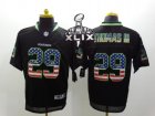 2015 Super Bowl XLIX Nile Seattle Seahawks #29 Earl Thomas III Black Jerseys(USA Flag Fashion Elite)