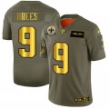 Nike Saints #9 Drew Brees 2019 Olive Gold Salute To Service Limited Jersey