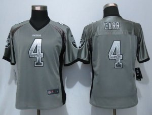 Women Nike Okaland Raiders #4 Carr Grey Jerseys(Drift Fashion)