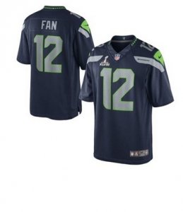 2014 Super Bowl XLVIII Nike Seattle Seahawks #12 Fan Limited Jersey