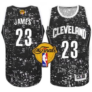 Men\'s Adidas Cleveland Cavaliers #23 LeBron James Swingman Black City Light 2016 The Finals Patch NBA Jersey