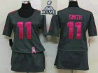 2013 Super Bowl XLVII Women NEW NFL san francisco 49ers #11 smith dk.grey(breast cancer awareness)
