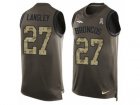 Mens Nike Denver Broncos #27 Brendan Langley Limited Green Salute to Service Tank Top NFL Jersey