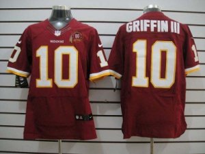 Nike NFL Washington Redskins #10 Robert Griffin III Red Jerseys W 80TH Patch(Elite)